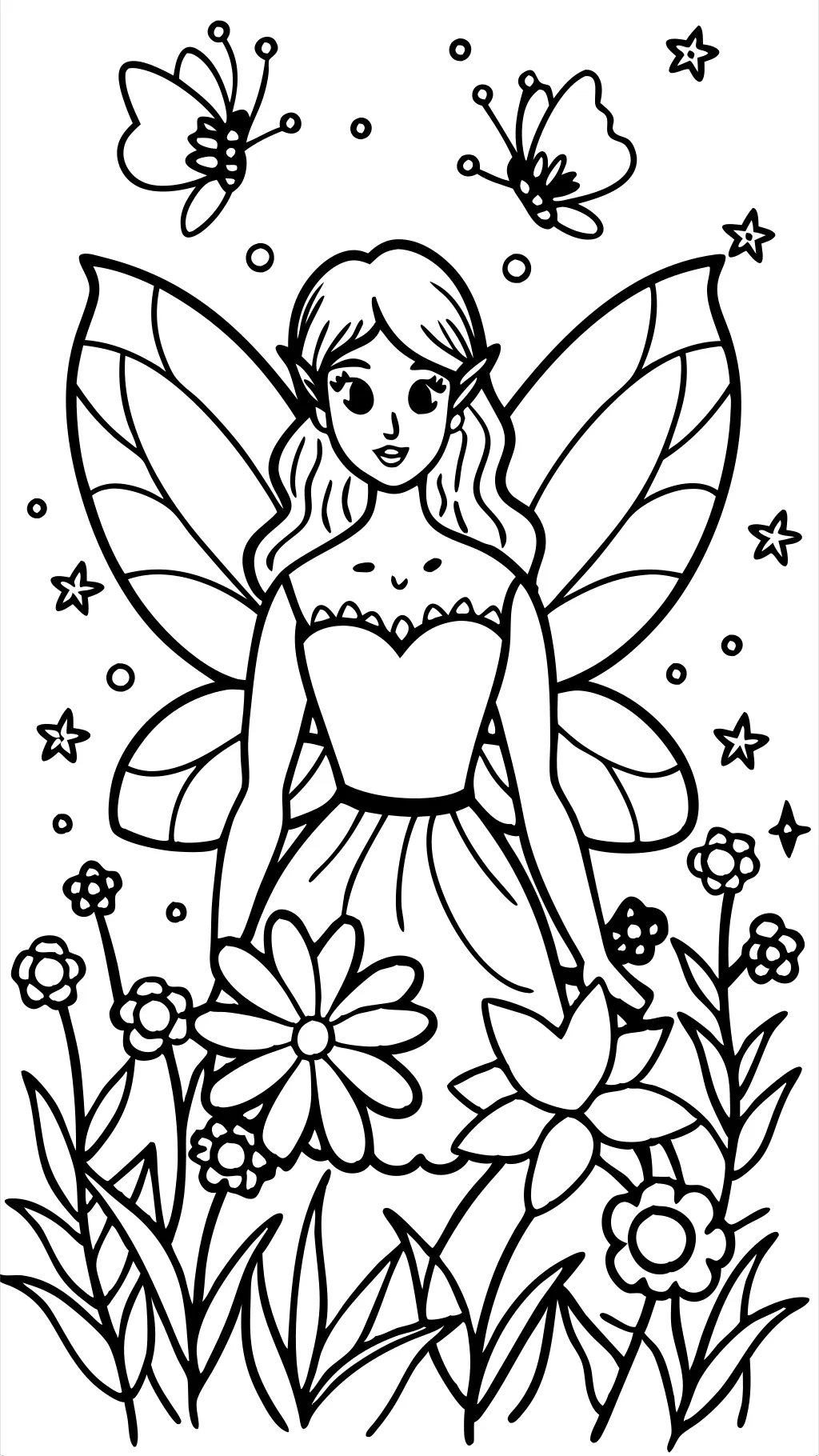 free printable beautiful fairy coloring pages